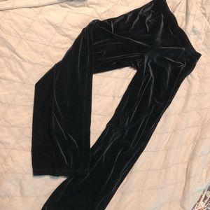 Velour casual pants black